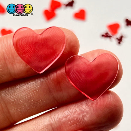 Heart Shaped Transparent And Solid Black Charms 3 Colors Cabochons 10 Pcs Pink Charm