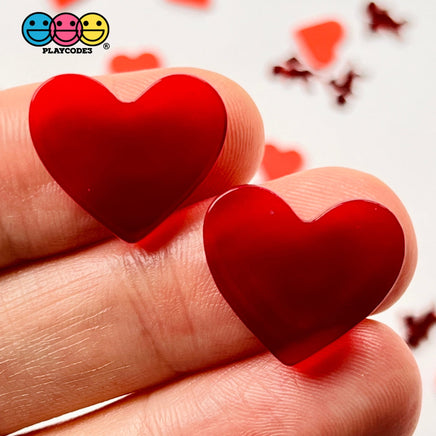 Heart Shaped Transparent And Solid Black Charms 3 Colors Cabochons 10 Pcs Red Charm