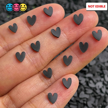 20/100G Hearts Black Fake Sprinkles Valentines Day Fimo Slices Decoden Jimmies 5Mm Playcode3
