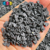 20/100G Hearts Black Fake Sprinkles Valentines Day Fimo Slices Decoden Jimmies 5Mm Playcode3