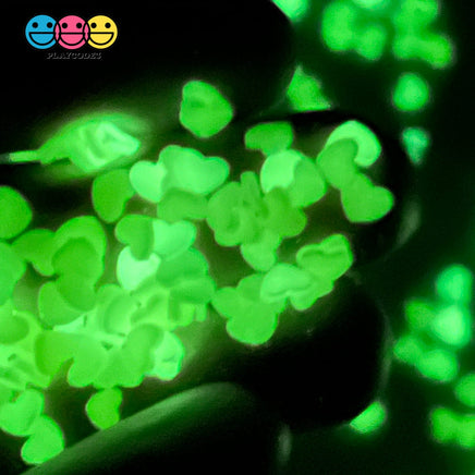 Hearts Glow-In-The-Dark Fimo Slices Fake Sprinkles Valentines Day Heart Shaped Decoden Funfetti