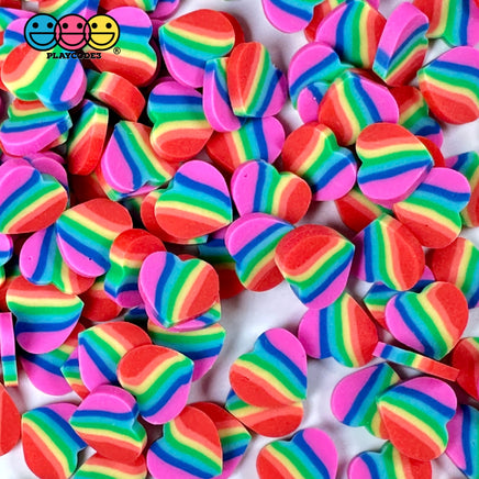 Hearts Rainbow Stripe Fimo Slices Fake Sprinkles Valentine Decoden Funfetti 10 Mm Playcode3 Llc