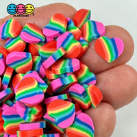 Hearts Rainbow Stripe Fimo Slices Fake Sprinkles Valentine Decoden Funfetti 10 Mm Playcode3 Llc