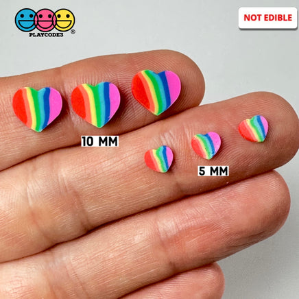 Hearts Rainbow Stripe Fimo Slices Fake Sprinkles Valentine Decoden Funfetti 5/10 Mm Sprinkle