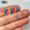 Hearts Rainbow Stripe Fimo Slices Fake Sprinkles Valentine Decoden Funfetti 5/10 Mm Sprinkle