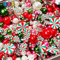 5/10Mm Holiday Christmas Acrylic Beads Peppermint Fake Clay Sprinkles Decoden Fimo Jimmies Sprinkle