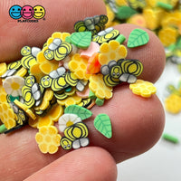 Honey Comb Bee Patch Flower Fimo Mix Fake Sprinkles Bees Kawaii Confetti Funfetti Sprinkle