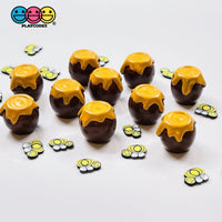 Honey Jug Overflow Brown Jar Mini Charm Cabochons 10 Pcs