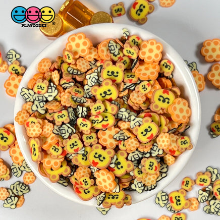 Honeycomb Teddy Bear Bees Mix Fimo Fake Polymer Clay Sprinkles Jimmies Kawaii Funfetti Sprinkle