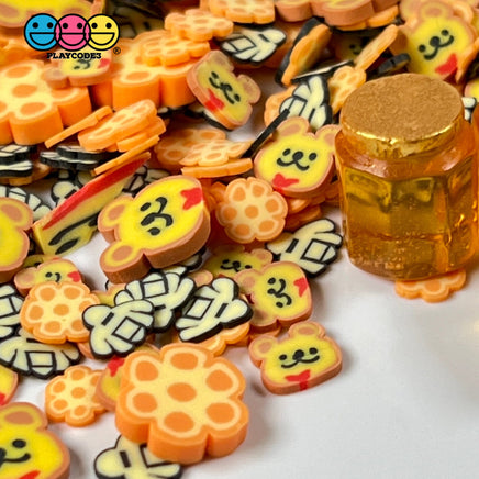 Honeycomb Teddy Bear Bees Mix Fimo Fake Polymer Clay Sprinkles Jimmies Kawaii Funfetti Sprinkle