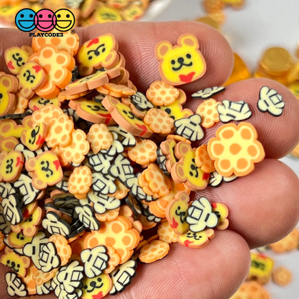 Honeycomb Teddy Bear Bees Mix Fimo Fake Polymer Clay Sprinkles Jimmies Kawaii Funfetti Sprinkle