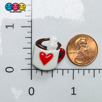 Hot Chocolate Mug with Red Heart Valentine’s Day Holiday Fake Food Charms 10pcs - Fake Food