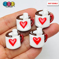Hot Chocolate Mug with Red Heart Valentine’s Day Holiday Fake Food Charms 10pcs - Fake Food