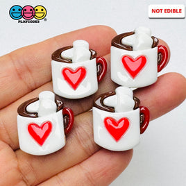 Hot Chocolate Mug with Red Heart Valentine’s Day Holiday Fake Food Charms 10pcs - Fake Food