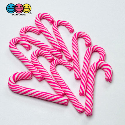 Hot Pink Peppermint Candy Cane Christmas Holiday Cabochons Decoden Charm 10 pcs PLAYCODE3 LLC Charm