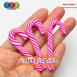 Hot Pink Peppermint Candy Cane Christmas Holiday Cabochons Decoden Charm 10 pcs PLAYCODE3 LLC Charm