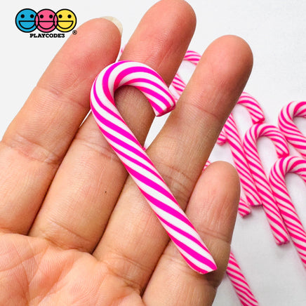 Hot Pink Peppermint Candy Cane Christmas Holiday Cabochons Decoden Charm 10 pcs PLAYCODE3 LLC Charm