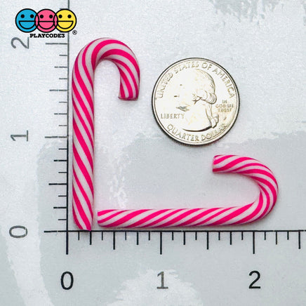 Hot Pink Peppermint Candy Cane Christmas Holiday Cabochons Decoden Charm 10 pcs PLAYCODE3 LLC Charm