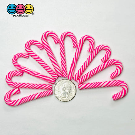 Hot Pink Peppermint Candy Cane Christmas Holiday Cabochons Decoden Charm 10 pcs PLAYCODE3 LLC Charm
