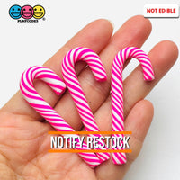 Hot Pink Peppermint Candy Cane Christmas Holiday Cabochons Decoden Charm 10 pcs PLAYCODE3 LLC Charm