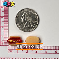 Hotdogs With Mustard Mini Flatback Charms Cabochons Fast Food Frankfurter Decoden 10 Pcs Charm