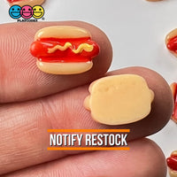 Hotdogs With Mustard Mini Flatback Charms Cabochons Fast Food Frankfurter Decoden 10 Pcs Charm