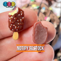 Ice Cream Bar Chocolate Covered Tiny With Bite Charms Fake Dessert Mini Cabochons Decoden 10 Pcs