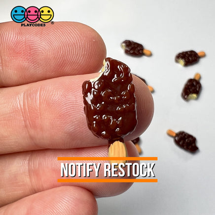 Ice Cream Bar Chocolate Covered Tiny With Bite Charms Fake Dessert Mini Cabochons Decoden 10 Pcs
