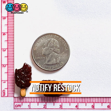 Ice Cream Bar Chocolate Covered Tiny With Bite Charms Fake Dessert Mini Cabochons Decoden 10 Pcs