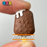 Ice Cream Bar Chocolate Covered With Nuts Charm Fake Candies Flat Back Cabochons 10 Pcs Playcode3