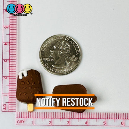 Ice Cream Bar Chocolate Covered With Nuts Charm Fake Candies Flat Back Cabochons 10 Pcs Playcode3