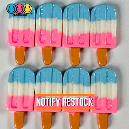 Ice Cream Bar Mini Pink White Blue Charms Fake Dessert Summer Cabochons Decoden 10 Pcs Playcode3 Llc