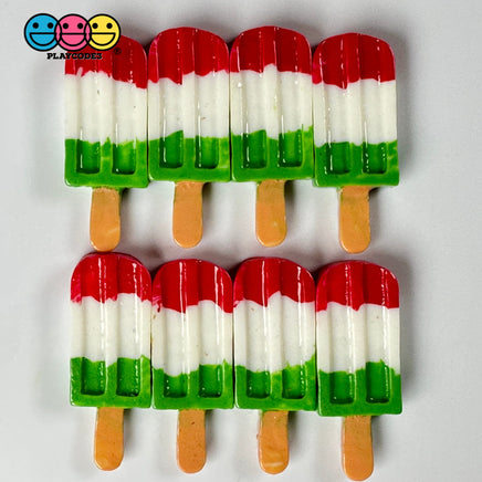 Ice Cream Bar Mini Red White Green Charms Fake Dessert Christmas Cabochons Decoden 10 Pcs Playcode3