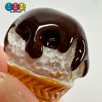 Fake Tiny Ice Cream Cone Dripping Chocolate Flatback Cabochons Decoden Charm 10 Pcs Playcode3 Llc