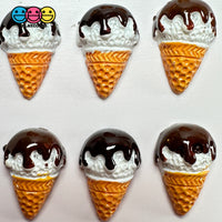 Fake Tiny Ice Cream Cone Dripping Chocolate Flatback Cabochons Decoden Charm 10 Pcs Playcode3 Llc
