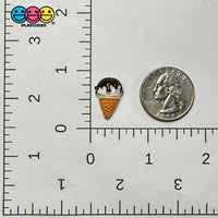 Fake Tiny Ice Cream Cone Dripping Chocolate Flatback Cabochons Decoden Charm 10 Pcs Playcode3 Llc
