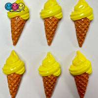 Small Mango Ice Cream Cone Fake Food Flatback Cabochons Decoden Charm 10 Pcs