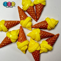 Small Mango Ice Cream Cone Fake Food Flatback Cabochons Decoden Charm 10 Pcs