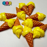 Small Mango Ice Cream Cone Fake Food Flatback Cabochons Decoden Charm 10 Pcs