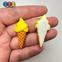 Small Mango Ice Cream Cone Fake Food Flatback Cabochons Decoden Charm 10 Pcs