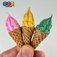 Ice Cream Cone Mini Chocolate Mango Matcha Strawberry Fake Food Cabochons Decoden Charm 5 Pcs