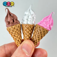 Ice Cream Cone Mini Chocolate Mango Matcha Strawberry Fake Food Cabochons Decoden Charm 5 Pcs