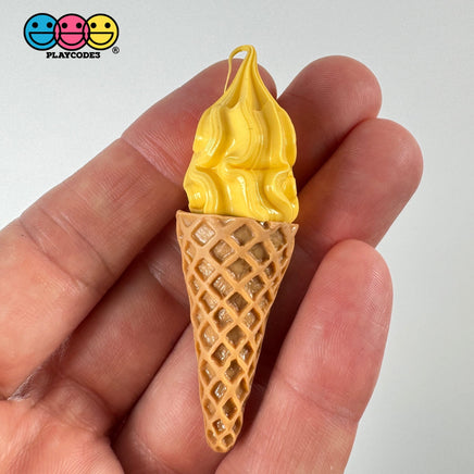 Ice Cream Cone Mini Chocolate Mango Matcha Strawberry Fake Food Cabochons Decoden Charm 5 Pcs