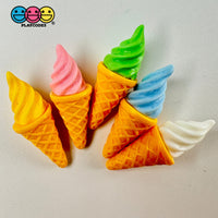 Ice Cream Cone Small Miniature 10/12 Pcs Multicolor 3D Fake Food Cabochons Decoden Charm Playcode3