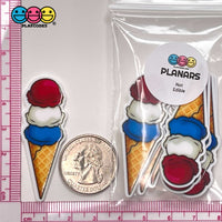 Ice Cream Cones Independence Day 4Th Of July Planar Patriotic Planars Decoden 10Pcs