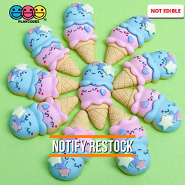 Ice Cream Kawaii Flat Back Charms (10 Pcs)