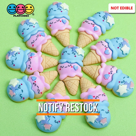 Ice Cream Kawaii Flat Back Charms (10 Pcs)