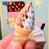 Ice Cream Cones Vanilla And Chocolate Or Strawberry Cone Charm Cabochons 5Pcs Vanilla/chocolate