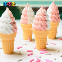 Ice Cream Cones Vanilla And Chocolate Or Strawberry Cone Charm Cabochons 5Pcs
