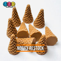 Ice Cream Cones Waffle Pattern Charm Solid Mini Cone Cabochons 10 Pcs